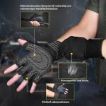 ihuan Ventilated Weight Lifting Gym Workout Gloves with Wrist Wrap Support for Men & Women, Full Palm Protection, for Weightlifting, Training, Fitness, Hanging, Pull ups - Image 4