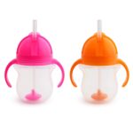 Munchkin Happy Snacker Toddler Cups and Snack Containers - 7oz Any Angle Weighted Straw Trainer Cup and 9oz Snack Catchers, Purple/Pink - Image 4