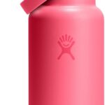 Hydro Flask Water Bottle - Insulated Stainless Steel - Wide Mouth Flex Straw Lid, Non Spill, Leakproof and Refillable in 32 Oz Popstar Pink