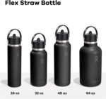 Hydro Flask Water Bottle - Insulated Stainless Steel - Wide Mouth Flex Straw Lid, Non Spill, Leakproof and Refillable in 32 Oz Popstar Pink - Image 4