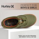 Hurley Marley Kids Lace Up Canvas Sneakers – Low Cut Skateboarding Shoes for Kids, Sports Shoes for Boys and Girls - Image 3