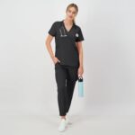 Hanes Women's Scrubs Healthcare Top, Moisture-Wicking Stretch Scrub Shirts, Ribbed Side Panels - Image 4