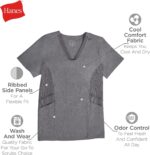 Hanes Women's Scrubs Healthcare Top, Moisture-Wicking Stretch Scrub Shirts, Ribbed Side Panels - Image 5