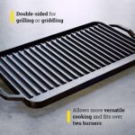 Lodge 19.5" X 10" Cast Iron Reversible Grillgriddle - Double Burner Griddle - Indoor & Outdoor Cooking - Superior Heat Retention - Reversible Grill Griddle - Made in the USA - Image 3