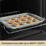 Pyrex 3-Piece Metal Cookie Sheet Bakeware Set, Lightweight Stainless Steel Baking Trays with Heatsafe Silicone Handles, Cookie Sheet Baking Pan, Sage - Image 6