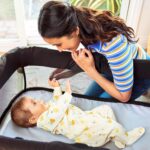 Munchkin Ultra-Lite 3-in-1 Playard, Travel Crib and Bassinet for Newborn Babies Up to 24 Months - Lightweight, No Tool Assembly, Mattress Plus Cover Included, Black - Image 3
