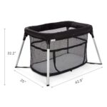 Munchkin Ultra-Lite 3-in-1 Playard, Travel Crib and Bassinet for Newborn Babies Up to 24 Months - Lightweight, No Tool Assembly, Mattress Plus Cover Included, Black - Image 7