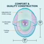 SwimWays Baby Spring Float, Baby Pool Float with Canopy, Swim Training PFD, Swimming Pool Accessories for Babies and Toddlers 9-24 Months, Mermaid - Image 3