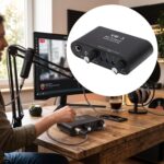 ASHATA Microphone Preamp, Microphone Preamplifier Mic Preamp with Ducking Mic Gain Booster, XLR 6.35mm 3.5mm Input, for Broadcast Conference KTV - Image 5