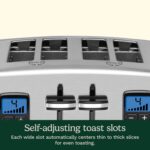 Cuisinart 4 Slice Countdown Motorized Toaster, Compact Design with Extra-Wide Slots for Toasting, Defrost & Reheat Functions, CPT-435P1, Stainless Steel - Image 6