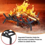 G GOOD GAIN Fireplace Log Grate - 17 inch Firewood Burning Holder Heavy Duty | Fire Log Burning Wrought Iron Rack | Fire Pit Tray for Indoor Chimney Hearth & Outdoor Camping - Image 3