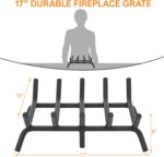 G GOOD GAIN Fireplace Log Grate - 17 inch Firewood Burning Holder Heavy Duty | Fire Log Burning Wrought Iron Rack | Fire Pit Tray for Indoor Chimney Hearth & Outdoor Camping - Image 4