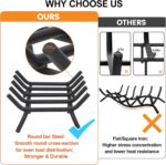 G GOOD GAIN Fireplace Log Grate - 17 inch Firewood Burning Holder Heavy Duty | Fire Log Burning Wrought Iron Rack | Fire Pit Tray for Indoor Chimney Hearth & Outdoor Camping - Image 5