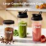 KOIOS Smoothie Blender for Kitchen, 900W Personal Blender for Smoothies Shakes 14pcs with 3 Portable Cups 23oz + 17oz, Single Serve Smoothies Maker Mixer for Juices Frozen Drinks, Grey Blue - Image 3