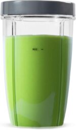 NutriBullet 24 Ounce Tall Cup with Standard Lip Ring, Clear/Gray - Image 2