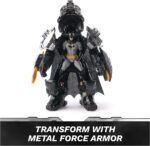 DC Comics Metal Force Batman Transforming Action Figure | 4-Inch Mini Figure to 6-Inch Armored Character, Built-In Blaster, Pretend Play Gifts for Kids & Collectors Ages 4+ - Image 3