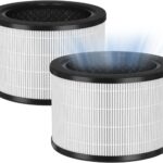 2 Packs H7121101 Replacement Filter Compatible with Govee Air Cleaner Purifier H7121, 3-in-1 Filtration, Activated Carbon and Pre-filter
