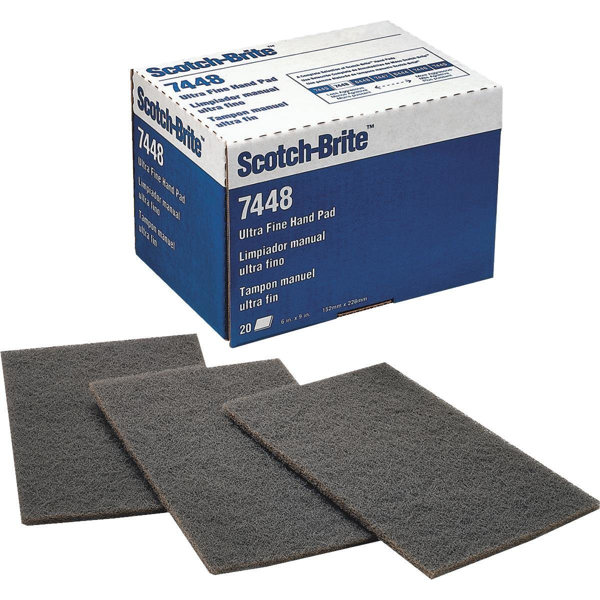 3M-Scotch-Brite-Ultra-Fine-Hand-Pad-7448-20-Count.jpg 3M Scotch-Brite Ultra Fine Hand Pad 7448-20 Count - Image 1