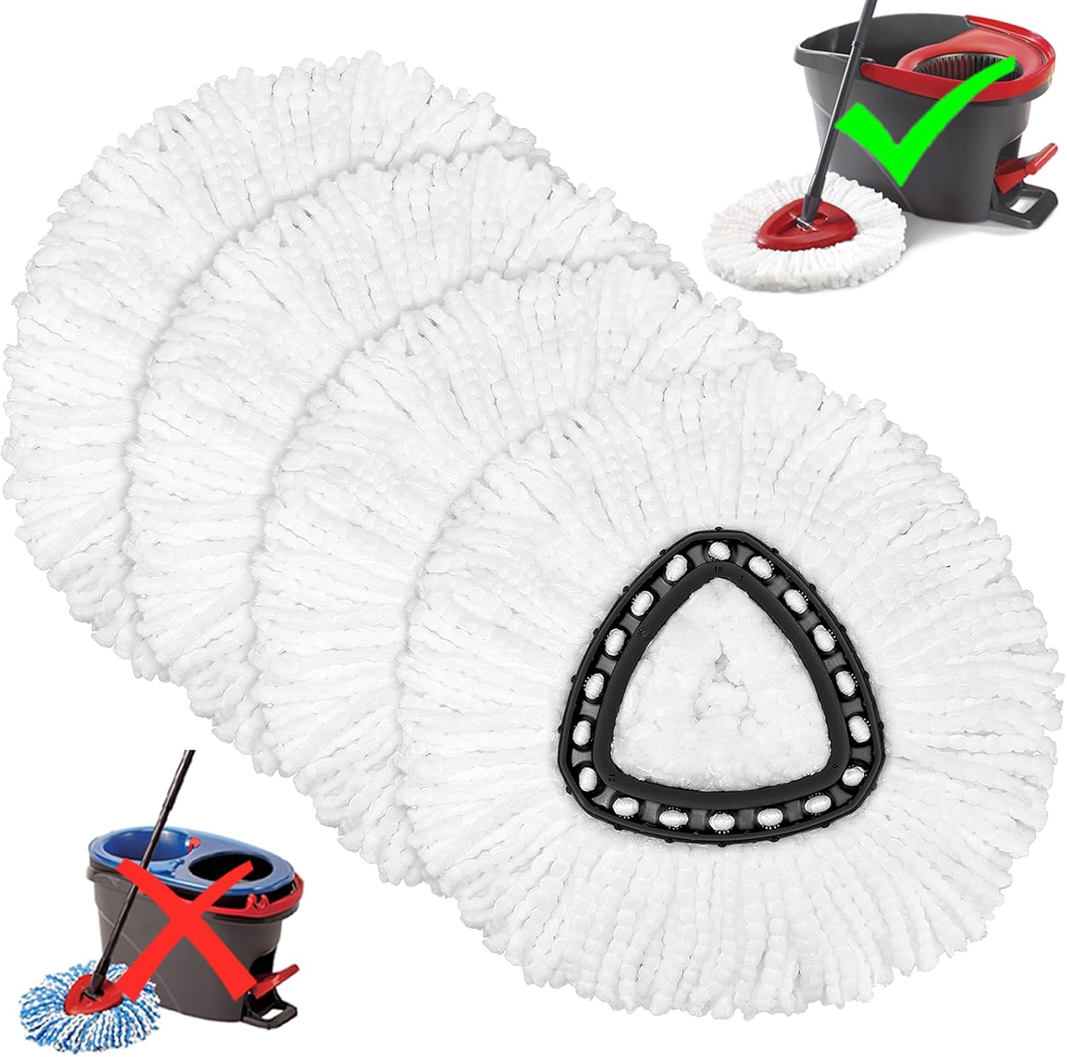 4-Pack-Mop-Heads-Replacements-for-O-Ceda-Easy-Wrin-Spin.jpg 4 Pack Mop Heads Replacements for O-Ceda Easy Wrin Spin System, Microfiber Refills, Easy Cleaning Mop Repalce Head - Image 1