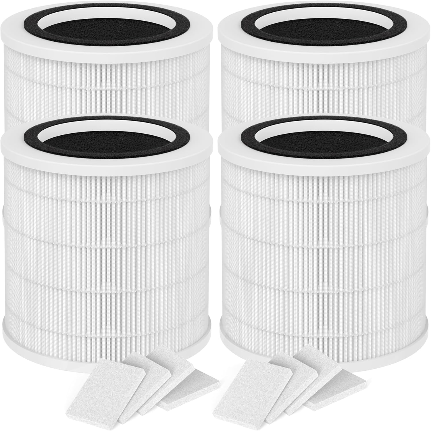 4-Packs-H7126-Replacement-Filter-Compatible-with-GoveeLife-H7126-Mini.jpg 4 Packs H7126 Replacement Filter Compatible with GoveeLife H7126 Mini Air Cleaner Purifier, 4pcs Main Filters and 8 pcs Aroma Pads Accessories - Image 1