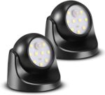 6000K Battery Motion Sensor Light Outdoor Waterproof Wireless LED Battery Powered Wall Light Auto On/Off Night Light 2 Pack Cool White