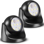 6000K Battery Motion Sensor Light Outdoor Waterproof Wireless LED Battery Powered Wall Light Auto On/Off Night Light 2 Pack Cool White