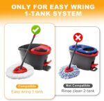 7-Pack Mop Heads Replacements Compatible with O Cedar EasyWring 1 Tank, Includes 4 Microfiber Spin Mops Replace Head, 2 Scrub Brushes, and 1 Base, Reusable and Machine Washable for Cleaning Floors - Image 2