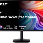 Acer 27 Inch Monitor- KB272-27 Inch FHD IPS (1920 x 1080) Display, Up to 120Hz Refresh Rate, 99% sRGB, Tilt, Adaptive-Sync Support (FreeSync Compatible) 1ms (VRB), sRGB 99% Color, HDMI & VGA Ports