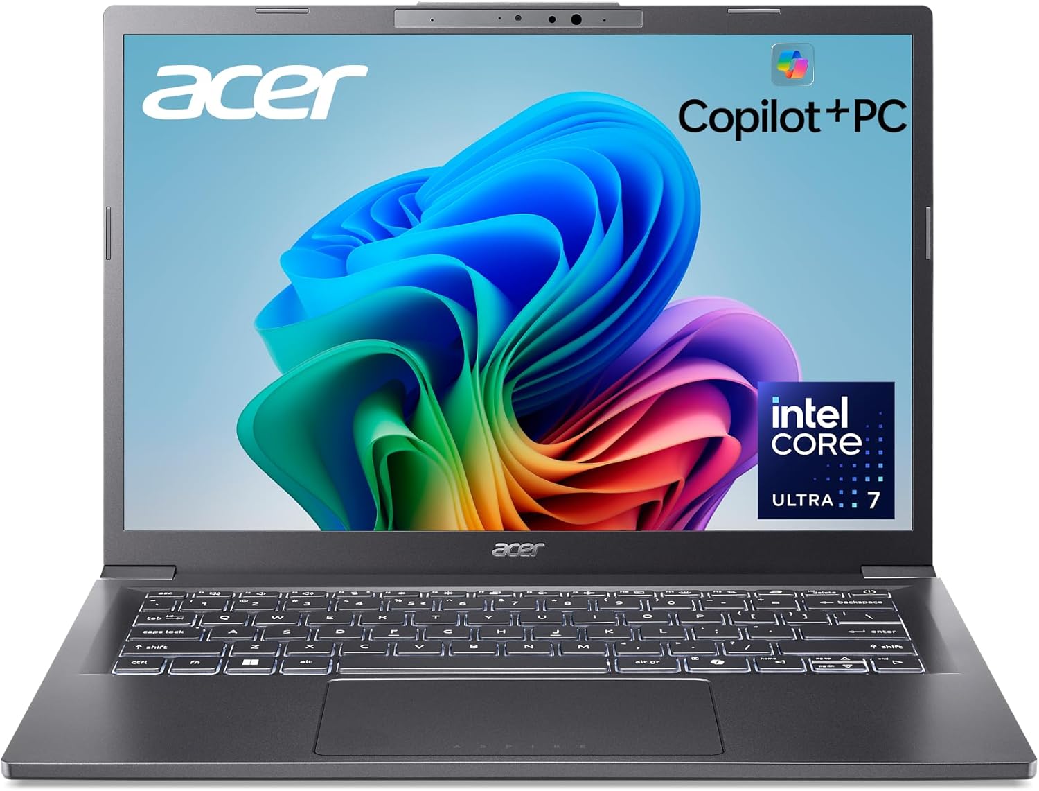 Acer-Aspire-14-AI-Copilot-PC-14-WUXGA-Display.jpg Acer Aspire 14 AI Copilot+ PC | 14" WUXGA Display | Intel Core Ultra 7 Processor 256V | NPU: Up to 47 Tops - GPU: Up to 64 Tops | Intel ARC 140V | 16GB LPDDR5X | 1TB SSD | Wi-Fi 6E | A14-52M-72S0 - Image 1