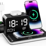 Acer Gadget 7-in-1 Wireless Charging Station Charger Stand for Multiple Devices for Apple - iPhone 17 16 15 14 13 12 Pro Max Apple Watch Airpods, Wireless iPhone Charger Station with Bluetooth TimeSyn