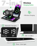Acer Gadget 7-in-1 Wireless Charging Station Charger Stand for Multiple Devices for Apple - iPhone 17 16 15 14 13 12 Pro Max Apple Watch Airpods, Wireless iPhone Charger Station with Bluetooth TimeSyn - Image 2