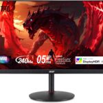 Acer Nitro 27" WQHD 2560 x 1440 PC Gaming IPS AMD FreeSync Premium | Up to 240Hz Refresh | Up to 0.5ms | DisplayHDR 400 | sRGB 99% | 1 x Display Port 1.4 & 2 x HDMI 2.1 | XV272U W2bmiiprx