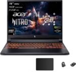 Acer Nitro V 16 AI Gaming Laptop, 16" WUXGA IPS 180Hz Display, AMD Ryzen AI 5 240, NVIDIA GeForce RTX 5050 8GB GDDR7 VRAM(Up to 440 AI Tops), 16GB RAM, 512GB, Backlit KB, Win11H, TWE Accessories
