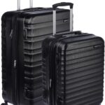 Amazon Basics 2-Piece Hardside Luggage Set (21" Carry-on, 30"), Expandable Suitcases with Spinner Wheels, Scratch-Resistant Surface, Black