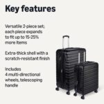 Amazon Basics 2-Piece Hardside Luggage Set (21" Carry-on, 30"), Expandable Suitcases with Spinner Wheels, Scratch-Resistant Surface, Black - Image 2