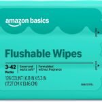 Amazon Basics Adult Wet Wipes Flushable Fragrance Free, 126 Count (3 Packs of 42), Packaging May Vary