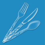 Amazon Basics Disposable Clear Plastic Cutlery Set, Premium Quality, Strong, 192 Count, Large Combo Pack Forks, Spoons and Knives - Image 2