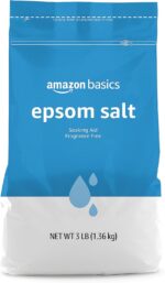 Amazon Basics Epsom Salt Soak, Unscented, Magnesium Sulfate USP, Muscle and Feet Relaxation, Resealable Bag, 3 Pound