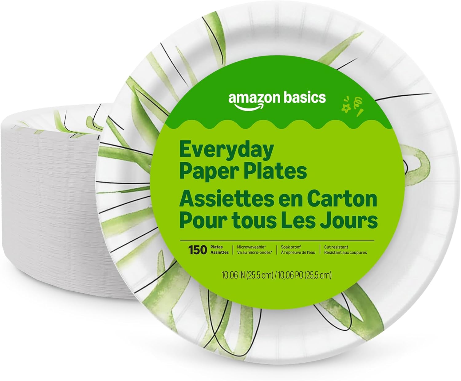 Amazon-Basics-Everyday-Paper-Plates-10-Inch-Disposable-150-Count.jpg Amazon Basics Everyday Paper Plates, 10 Inch, Disposable, 150 Count, Packaging May Vary - Image 1
