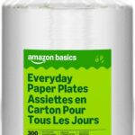 Amazon Basics Everyday Paper Plates, 8.62 Inch, Disposable, 300 Count, Packaging May Vary