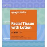 Amazon Basics Facial Tissue, 2-Ply, 640 Count (4 Packs of 160), (Packaging may vary)
