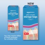 Amazon Basics Reclosable Gallon Food Storage Bags with Double Zipper Seal, Stand and Fill Base, BPA Free, 120 Count - Image 2