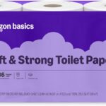 Amazon Basics Soft and Strong 2-Ply Toilet Paper, 6 Ultra Rolls = 24 Regular Rolls, Unscented, 340 Sheet (1 Pack of 6), Packaging May Vary