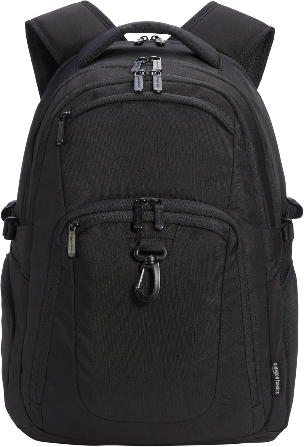 Amazon-Basics-Travel-Laptop-Backpack-with-Multiple-Pockets-and-Compartments.jpg Amazon Basics Travel Laptop Backpack with Multiple Pockets and Compartments for 17 in / 43.1 cm Laptop, Water Resistant, Spacious with Padded Shoulder Straps, Black - Image 1