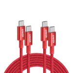 Anker USB C to USB C Cable (10FT, 2Pack), Type-C 100W Charger Cord Fast Charging for iPhone 16 Series,MacBook Pro 2020,Pixel and More(Red)