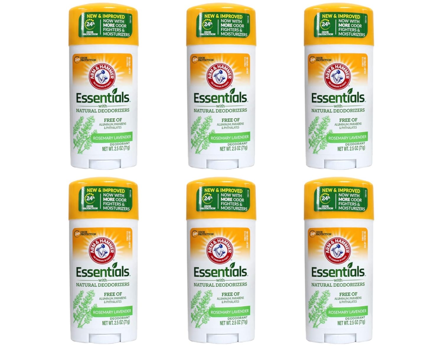 Arm-Hammer-Essentials-Natural-Deodorant-Fresh-25-Oz-Pack.jpg Arm & Hammer Essentials Natural Deodorant, Fresh, 2.5 Oz (Pack of 6) - Image 1