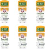 Arm & Hammer Essentials Solid Deodorant, Unscented,2.5 oz, 6 Count