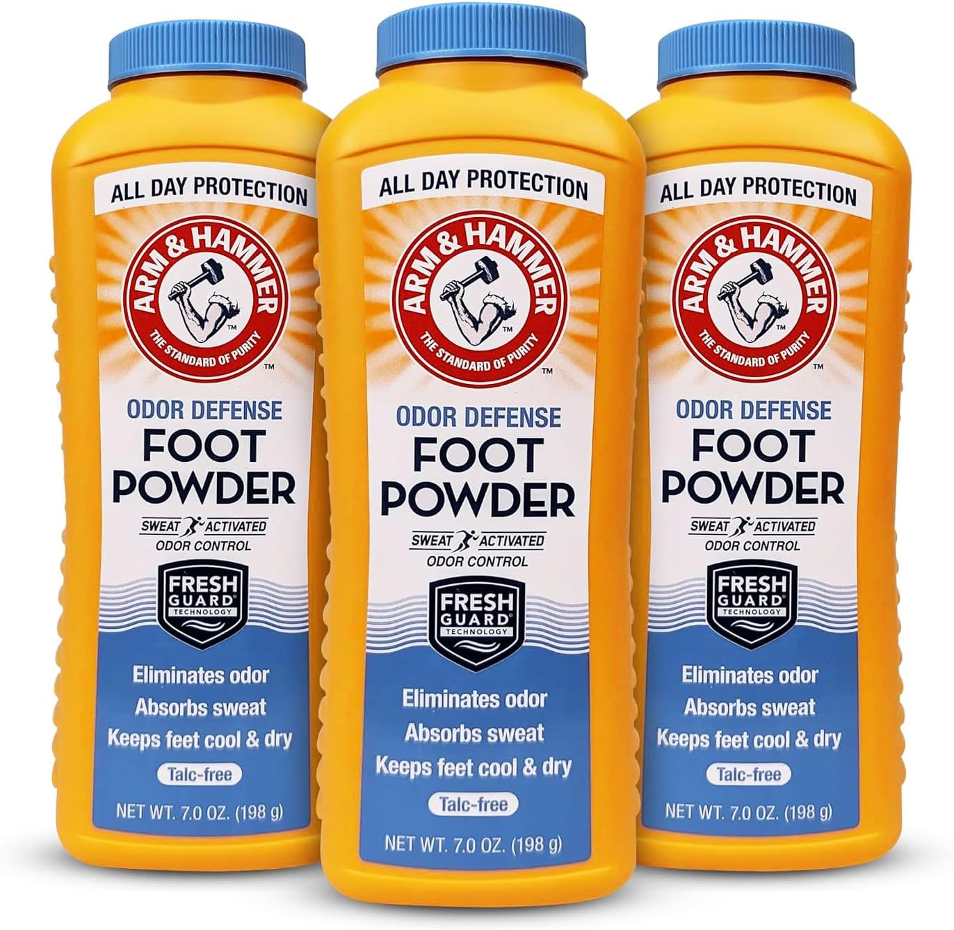 Arm-Hammer-Foot-Powder-for-Shoes-Feet-Talc-Free.jpg Arm & Hammer Foot Powder for Shoes & Feet, Talc-Free Odor & Moisture Control for Men & Women, 7 oz (3 Pack) - Image 1