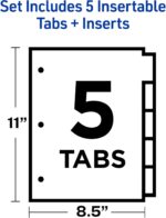 Avery Binder Dividers - 5-Tab Insertable Multicolor Big Tabs for Binders, 6 Sets of Dividers (11109) - Image 2