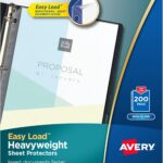 Avery Clear Heavyweight Sheet Protectors, Non-Glare, Easy Load, 200 Document Protectors (74401)